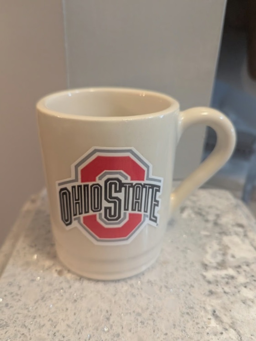 Ohio State Cream Ceramic Mug with Red Logo - Fan Drinkware